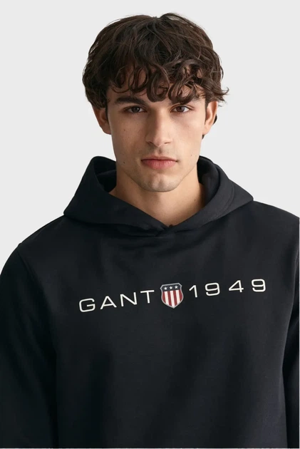 Чоловіче чорне худі PRINTED GRAPHIC HOODIE Gant XXL 2003244 - изображение 4