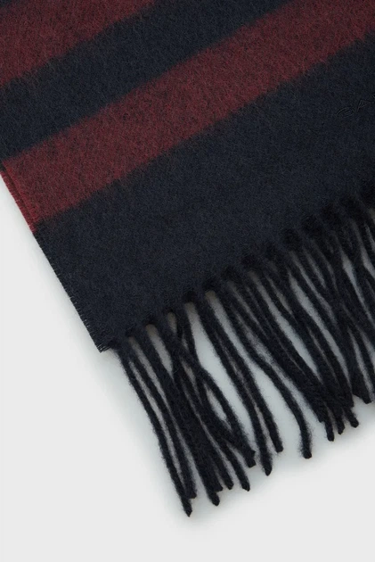 Чоловічий темно-синій шарф MERINO WOOL STRIPED WOVEN SCARF Gant OS 9920228 - зображення 3