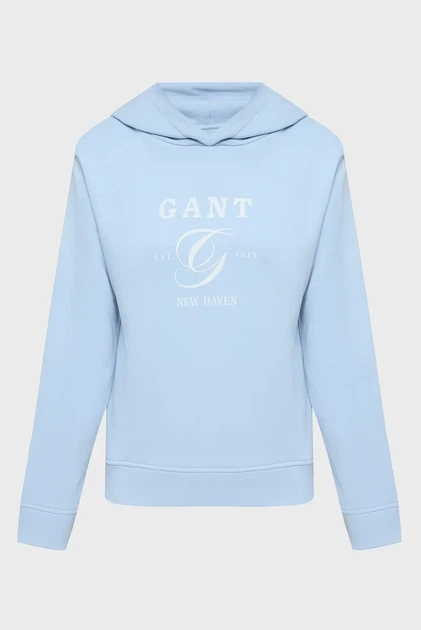 Жіноче блакитне худі REG GRAPHIC HOODIE Gant S 4200562 - Фото 1 Жіноче блакитне худі REG GRAPHIC HOODIE Gant S 4200562 - изображение 1