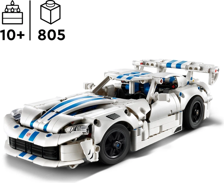 Конструктор LEGO Technic Спортивний автомобіль Dodge Viper GTS-R 805 деталей (42234) - Фото 3 Конструктор LEGO Technic Спортивний автомобіль Dodge Viper GTS-R 805 деталей (42234) - зображення 3
