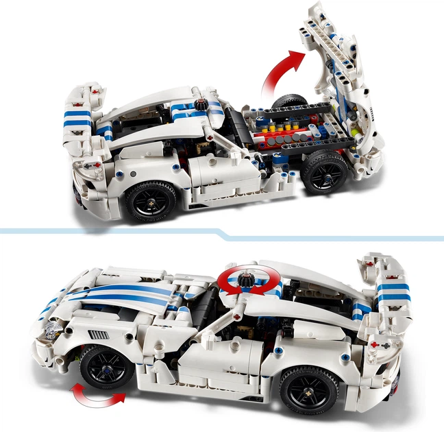 Конструктор LEGO Technic Спортивний автомобіль Dodge Viper GTS-R 805 деталей (42234) - Фото 5 Конструктор LEGO Technic Спортивний автомобіль Dodge Viper GTS-R 805 деталей (42234) - зображення 5