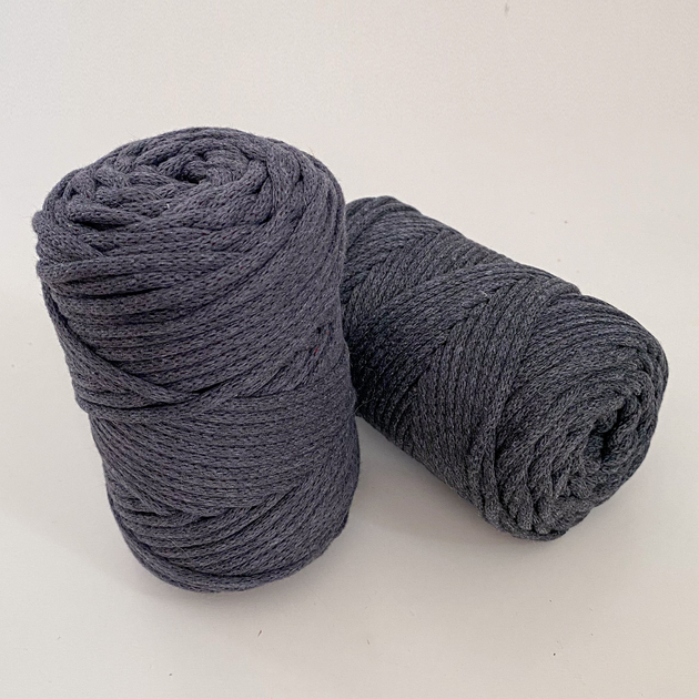 Шнур плетений YarnArt macrame cord темно-сірий 3 мм для макраме (№758) - зображення 2