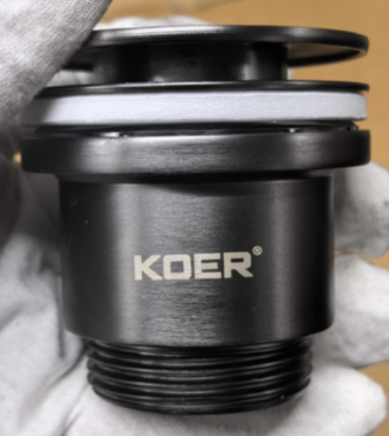 Донный клапан для раковины Koer PW-11-07 1 1/4'' универсальный (с/без перл) СLICK-СLACK (Цвет графит) - Фото 9 Донный клапан для раковины Koer PW-11-07 1 1/4'' универсальный (с/без перл) СLICK-СLACK (Цвет графит) - изображение 9