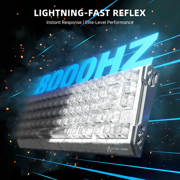 Игровая магнитная клавиатура ATTACK SHARK R68 HE / Проводное подключение / Magnetic Switch / White - изображение 4
