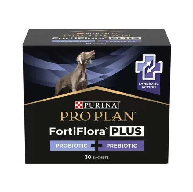 Дополнительный корм для взрослых собак и щенков Purina Pro Plan FortiFlora Plus - пробиотик с пребиотиком, саше 30x1.5 г - Фото 1 Дополнительный корм для взрослых собак и щенков Purina Pro Plan FortiFlora Plus - пробиотик с пребиотиком, саше 30x1.5 г - изображение 1