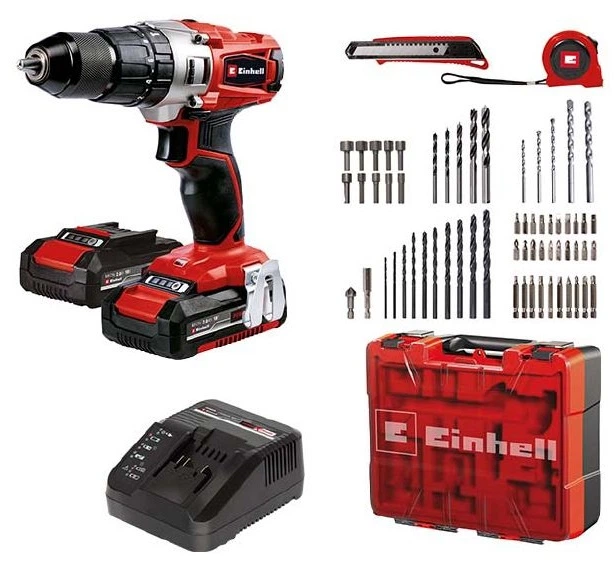 Дриль-шурупокрут акумуляторний Einhell TE-CD 18/2 Li-i + 64 (2 × 2.0 Агод) 4514221 (4006825662801) - зображення 3