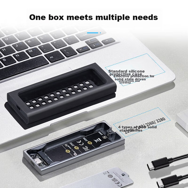 Портативний корпус для жорсткого диска Lexar M.2 NVMe, інтерфейс Type-C 3.2, зовнішній корпус для SSD, сумісний з SSD-накопичувачами ноутбуків Apple 17 дюймів, потужне тепловідведення - Фото 5 Портативний корпус для жорсткого диска Lexar M.2 NVMe, інтерфейс Type-C 3.2, зовнішній корпус для SSD, сумісний з SSD-накопичувачами ноутбуків Apple 17 дюймів, потужне тепловідведення - изображение 5