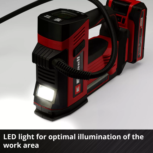 Компресор повітряний акумуляторний Einhell CE-CC 18/23 D Li - Solo, 18В, до 12л/хв, 11бар, 1.16кг без АКБ та ЗП - Фото 9 Компресор повітряний акумуляторний Einhell CE-CC 18/23 D Li - Solo, 18В, до 12л/хв, 11бар, 1.16кг без АКБ та ЗП - изображение 9