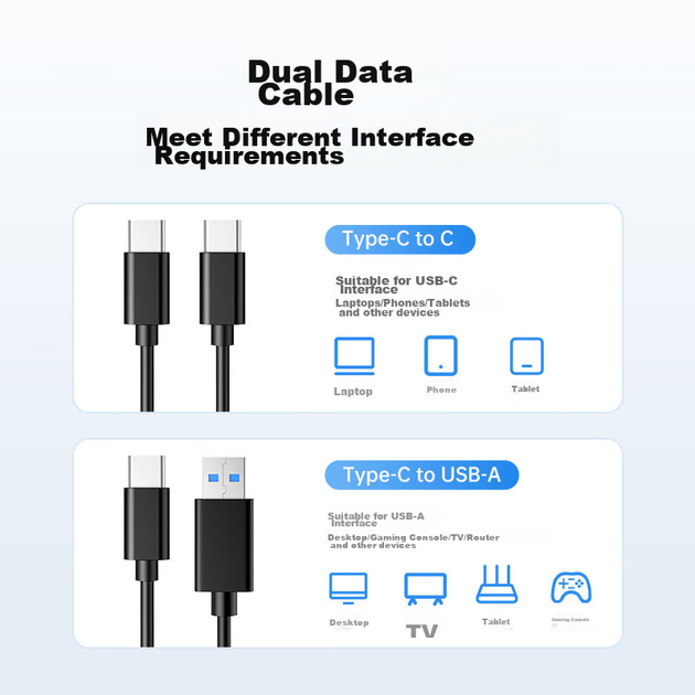 Зовнішній корпус для жорсткого диска ORICO Type-C 2,5-дюймовий USB 3.1Gen2/10Gbps для ноутбука, настільного комп'ютера, повністю прозорий 2139C3-G2 - зображення 6