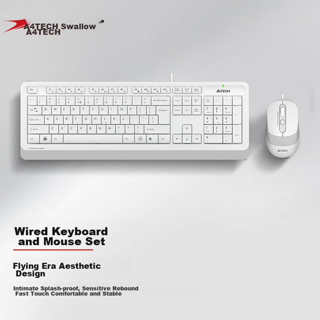 Комплект проводной A4Tech Fstyler F1010 USB Ivory - изображение 8