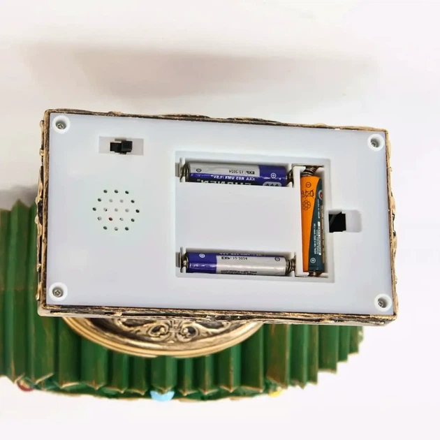 Светильник музыкальный снежный шар Елка 15x15x23 см LED подсветка 5 мелодий питание USB батарейки зеленый - изображение 5