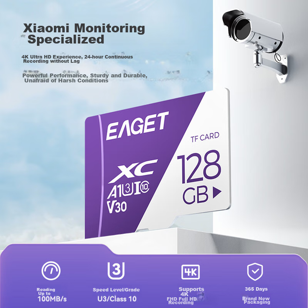 Карта памяти EAGET microSDXC 128GB UHS-I U3 V30 A1 - изображение 6