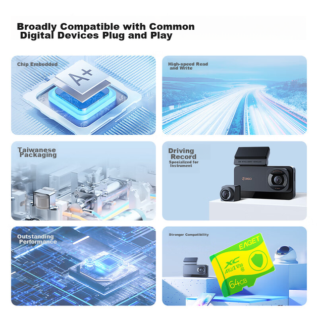 Карта пам'яті EAGET microSDXC 64GB Class 10 (T1) - Фото 6 Карта пам'яті EAGET microSDXC 64GB Class 10 (T1) - зображення 6