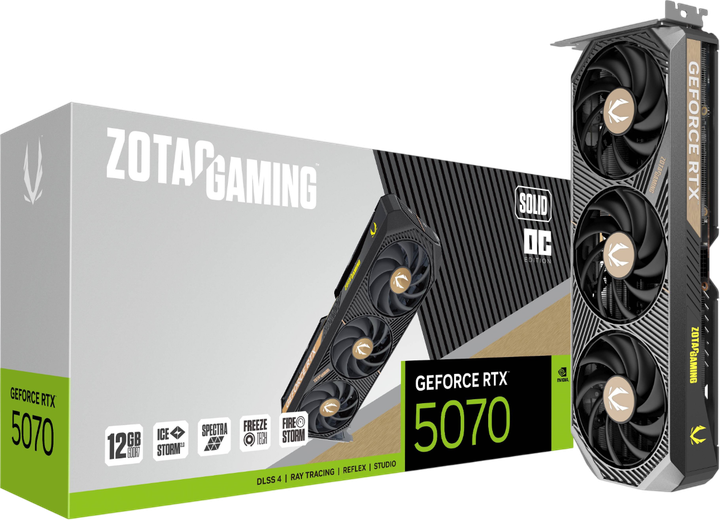 Відеокарта GeForce RTX 5070 12GB Zotac Solid OC (ZT-B50700J-10P) - изображение 3
