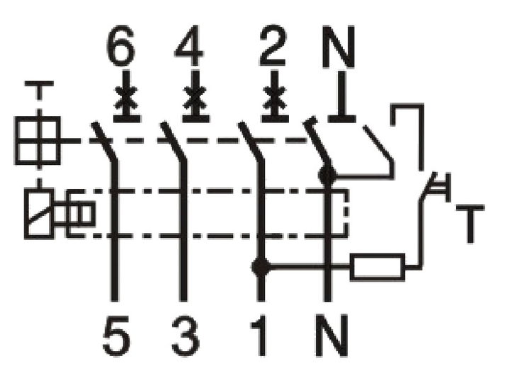 Диференційний автомат ETI KZS-4M 3P+N С 25A 6kA 30mA тип AC 2174026 - зображення 3
