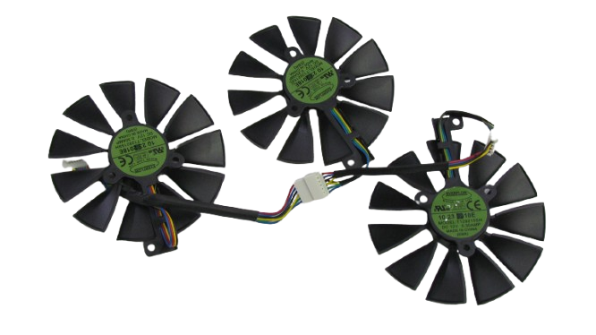 Вентилятор (кулер) Everflow 51699 для відеокарти Asus ROG Strix RX 5700 / RTX 2060 комплект 3шт (T129215SU) - изображение 2