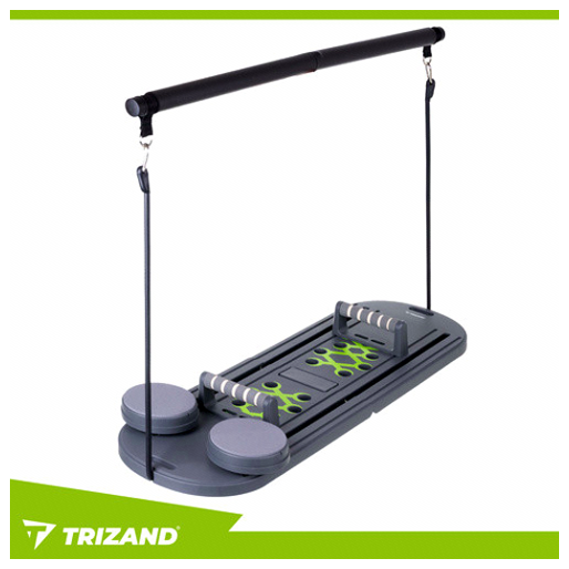 Многофункциональная доска для пилатеса Trizand 97x35 см с ручками и эспандерами для домашних тренировок - зображення 7