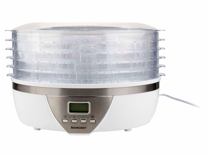 Сушилка для овощей и фруктов Silver Crest 350 Вт 5 контейнеров белая для сушки мяса и рыбы - изображение 4