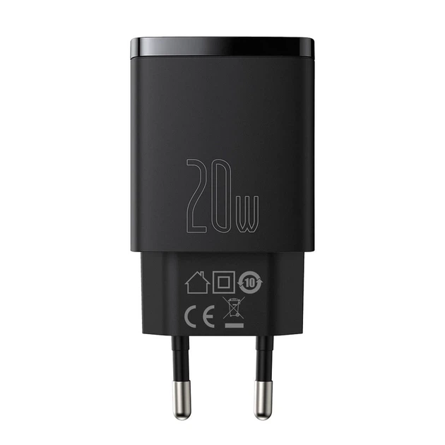 Сетевое зарядное устройство Baseus Compact QC 20W USB-C | USB-A Black (CCXJ-B01) - изображение 2