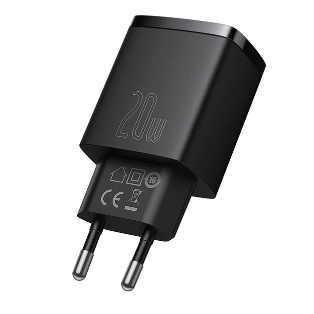 Сетевое зарядное устройство Baseus Compact QC 20W USB-C | USB-A Black (CCXJ-B01) - изображение 3