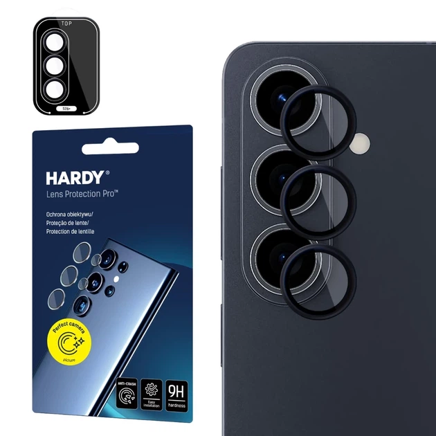 Szkło ochronne do aparatu 3MK Hardy Lens Protection Pro do Samsung Galaxy S26 Plus Black (5903108706780) - Zdjęcie 1 Szkło ochronne do aparatu 3MK Hardy Lens Protection Pro do Samsung Galaxy S26 Plus Black (5903108706780) - obraz 1