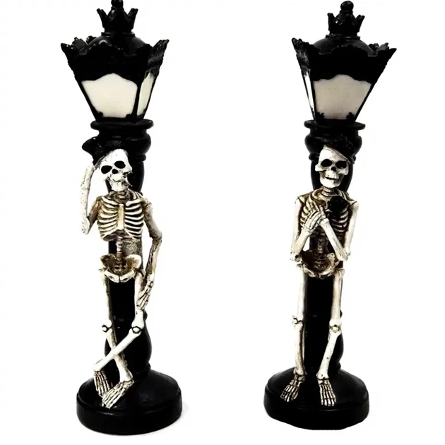 Декор Фонарь со скелетом, LED-подсветка, 33х8см, 2шт - Фото 3 Декор Фонарь со скелетом, LED-подсветка, 33х8см, 2шт - зображення 3