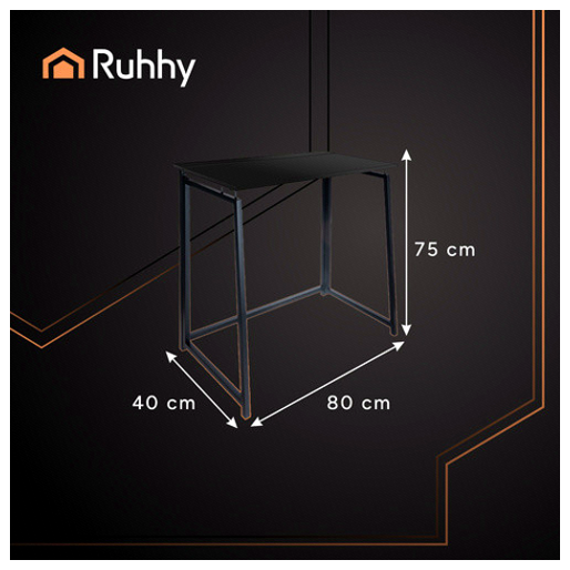 Раскладной деревянный стол Ruhhy 80x75 см черный для работы и учебы максимальная нагрузка 30 кг - изображение 6