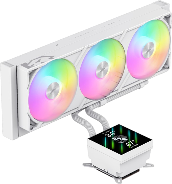 Водяное охлаждение Gamemax Glacier 360 LCD ARGB White - изображение 2