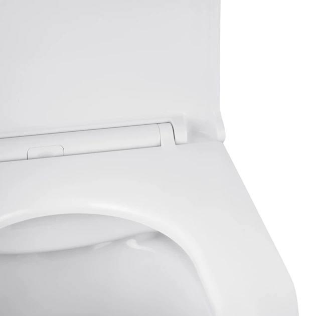 Комплект 4 в 1: Інсталяція Grohe Solido 2 в 1 38971000 + Панель змиву для унітаза Grohe Even Black 38966KV0 + Унітаз безободковий Kroner Harz WHI493736 RIMLESS з сидінням Slim Duroplast / Soft-close / Quick relase KH493736WHIR (38971966KV0KH49R) - изображение 18