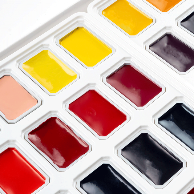 Набір акварельних фарб 32x2,5 мл, кювети, картонна упаковка ROSA Studio - зображення 4