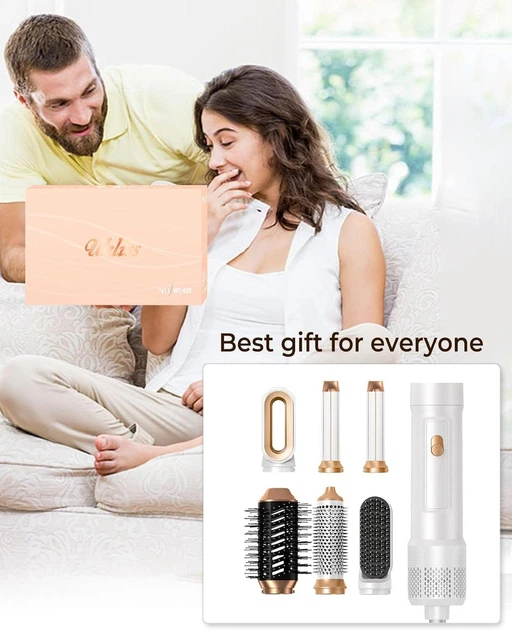 Мультистайлер 6 в 1 UKLISS Air Styler: Фен-щітка з ефектом Coanda, іонізація, кераміка, стайлер для локонів та об'єму, Білий - зображення 6