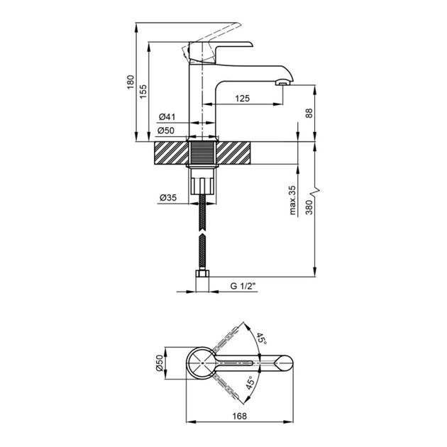 Змішувач для умивальника Q-tap Grand 001F низький White (k35) - зображення 2