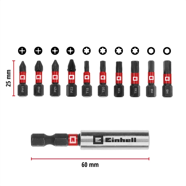 Zestaw bitów Einhell Pocket Cassette 11 szt (49118673) - Zdjęcie 2 Zestaw bitów Einhell Pocket Cassette 11 szt (49118673) - obraz 2