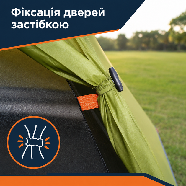 Туристичний Намет двомісний Desert Fox зелений водонепроникний 3000/4000 мм - зображення 9