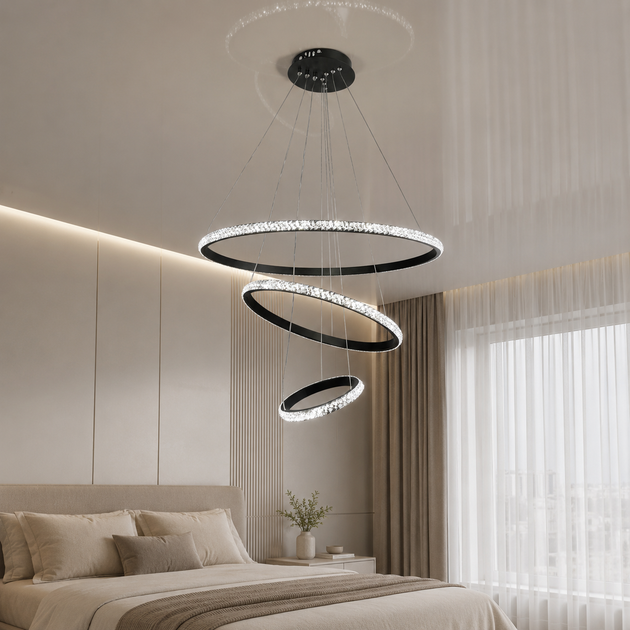 Підвісна LED люстра 3 кільця - зображення 3
