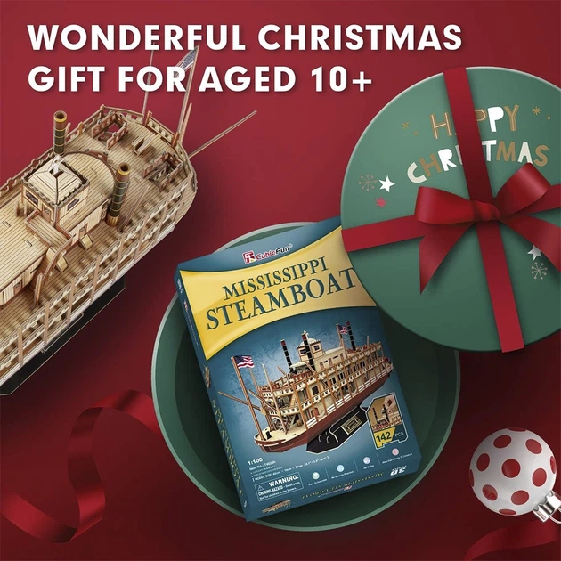 Пазл конструктор 3D Cubic Fun Mississippi Steamboat Пароход Миссисипи 142 дет Разноцветный (28760) - зображення 5