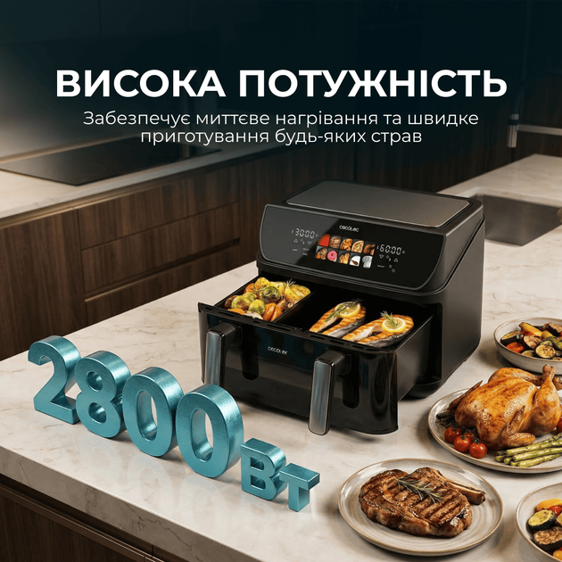 Мультипечь (аэрогриль-фритюрница) CECOTEC Cecofry&Grill Duoheat 10000 - изображение 2