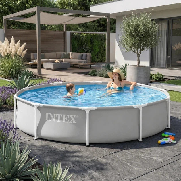 Каркасний басейн Intex круглий 305 x 76 см Сірий 26700ND (6941057431666) - зображення 2