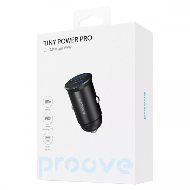 АЗУ Proove Tiny Power Pro 65W (USB+Type-C) black (ACTP65110001) - Фото 3 АЗУ Proove Tiny Power Pro 65W (USB+Type-C) black (ACTP65110001) - изображение 3