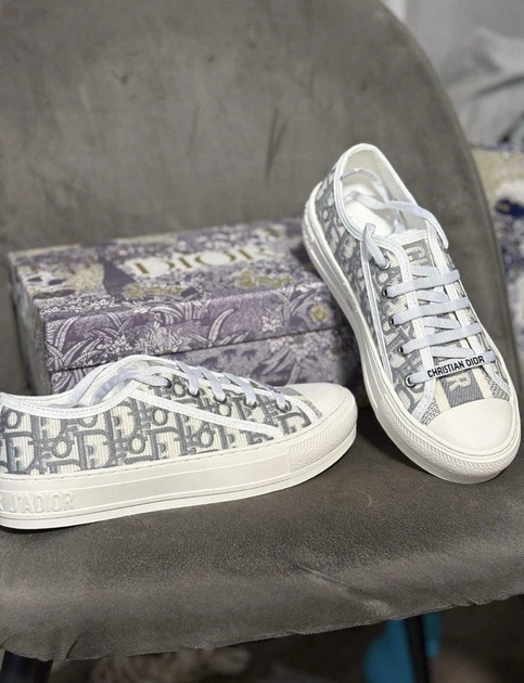 Женские кеды Dior Grey Platform Premium серые низкие стильные кеды диор - изображение 3