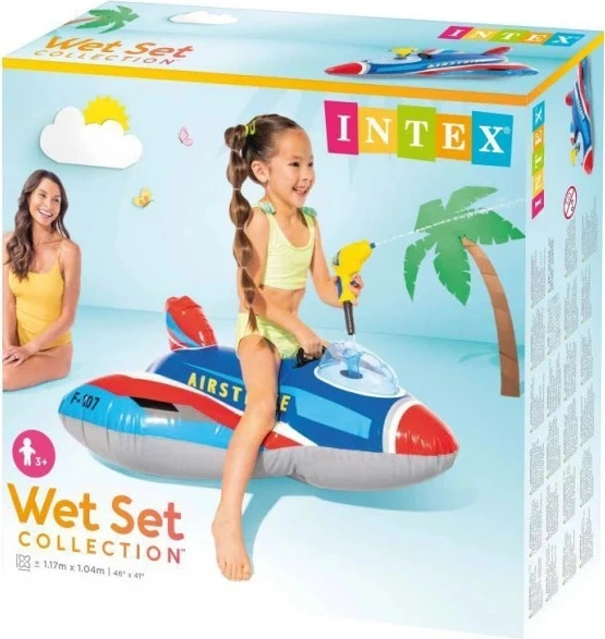 Samolot dmuchany Intex dla dzieci z działkiem wodnym 57531-BLUE (5905817012596) - obraz 5