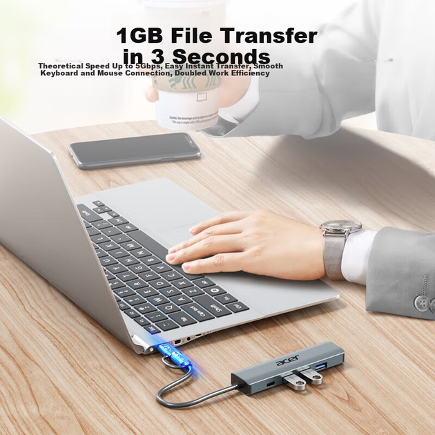 Док-станция Acer USB 3.0 — Gigabit Ethernet с адаптером RJ45 для расширения функциональности ноутбуков и настольных компьютеров. - изображение 8
