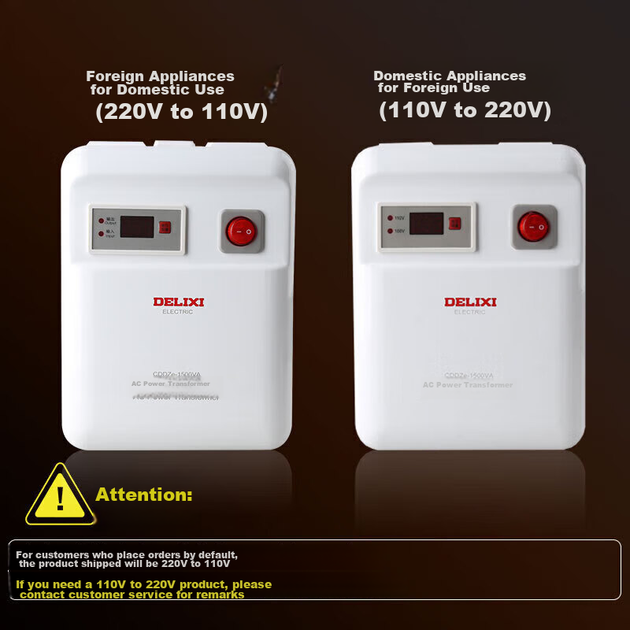DELIXI ELECTRIC Трансформаторний перетворювач напруги, побутова техніка для використання за кордоном, 1500 Вт, перетворення 110 В на 220 В - зображення 5