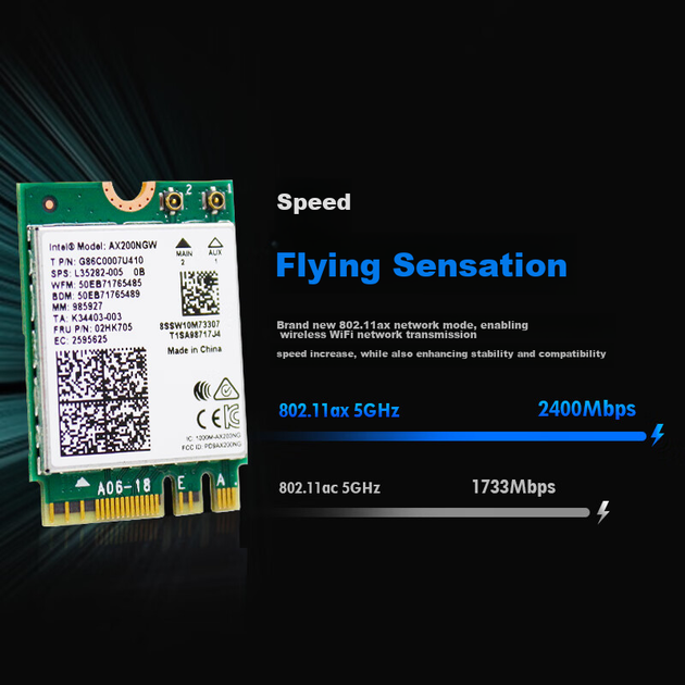 Сетевая карта EDUP AX200 WIFI6, двухдиапазонный внутренний модуль M2 для ноутбука, обеспечивающий передачу сигнала Wi-Fi с поддержкой Bluetooth 5.2 (3000 Мбит/с). - Фото 4 Сетевая карта EDUP AX200 WIFI6, двухдиапазонный внутренний модуль M2 для ноутбука, обеспечивающий передачу сигнала Wi-Fi с поддержкой Bluetooth 5.2 (3000 Мбит/с). - изображение 4