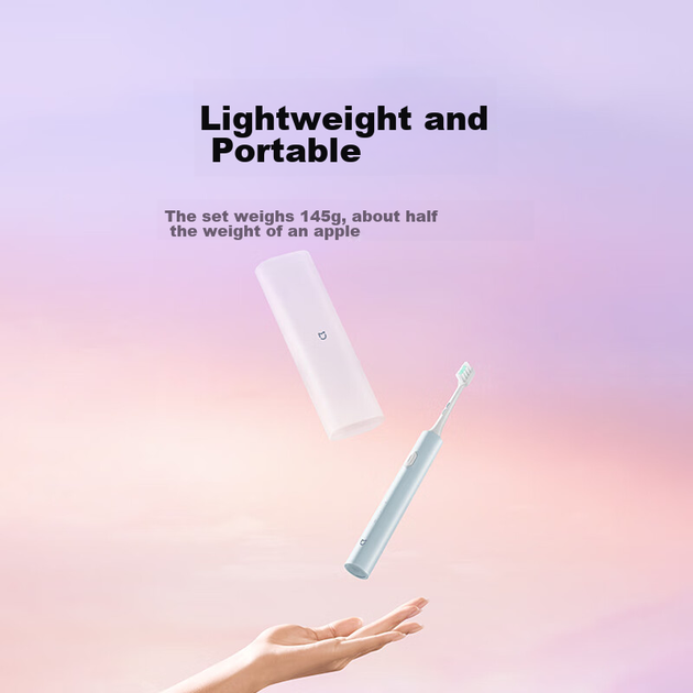 Mijia [520 Подарунок] Електрична зубна щітка Xiaomi T200C, Портативний набір з двома насадками, Стиль для дорослих студентів та пар, Захист ясен Sonic Gum, Рожевий, Необхідний для подорожей, Захист ціни, 618 - зображення 4
