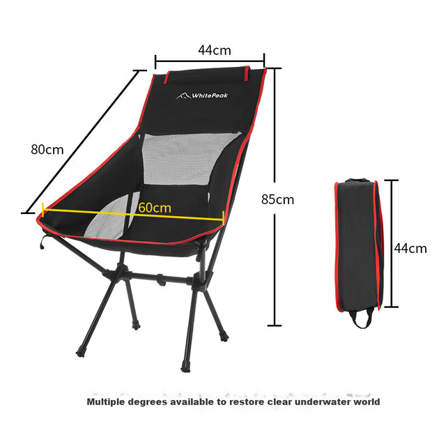 Складной уличный стул WhitePeak Moon Chair, портативный табурет для кемпинга и рыбалки, шезлонг с высокой спинкой для пикника, пляжный стул, большой размер. - изображение 10