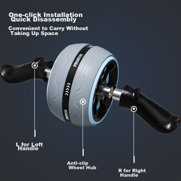Колесо PROIRON Puli'ai Ab Wheel для пресса, серо-красное - изображение 11