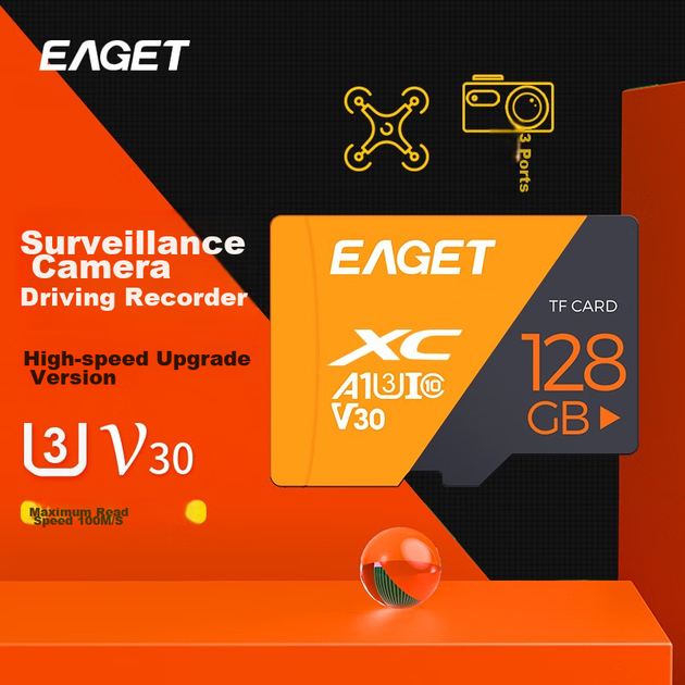 Карта пам'яті EAGET Enhanced Version microSDXC 128GB UHS-I U3 V30 A1 - зображення 2