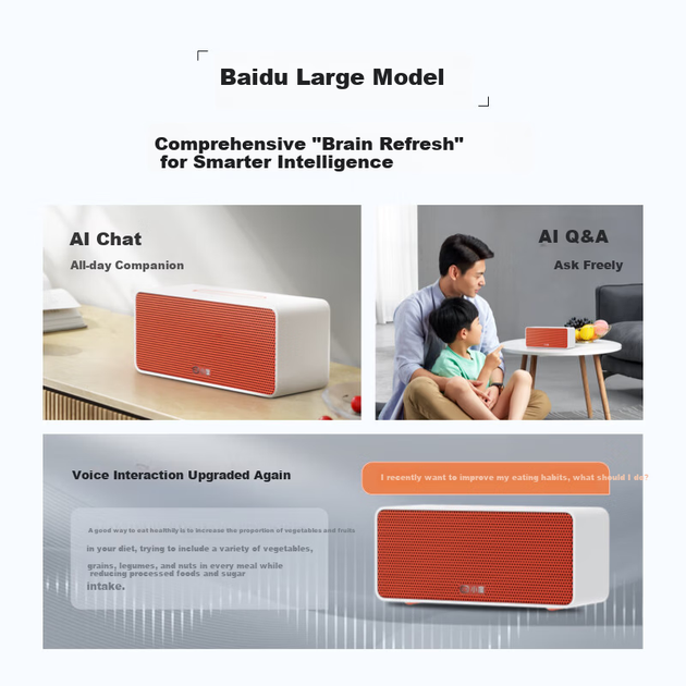 Xiaodu Sound Standard Edition [Super Xiaodu] — умная колонка с высококачественной акустикой, Bluetooth, настольный аудиобудильник, устройство для раннего развития, подарок для пожилых людей и детей. - изображение 4
