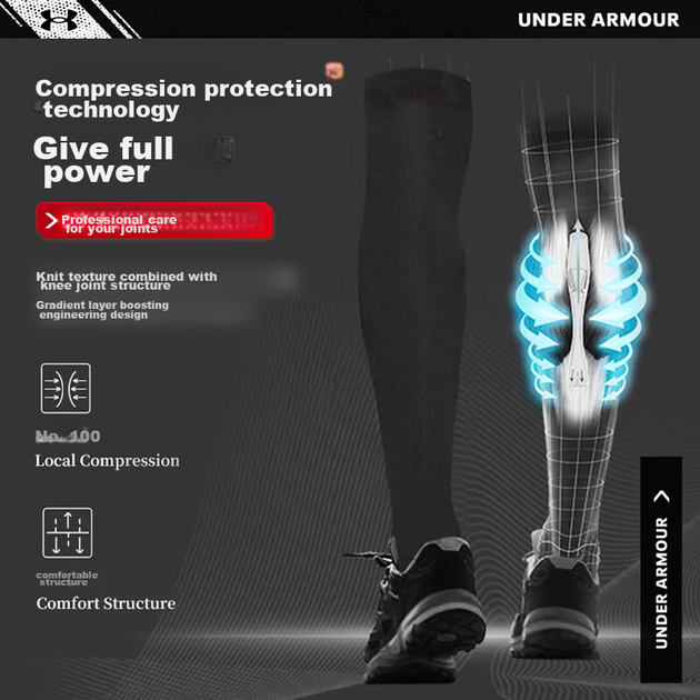 Рукав компрессионный для голени Under Armour спортивный, для тренировок, размер M - Фото 8 Рукав компрессионный для голени Under Armour спортивный, для тренировок, размер M - изображение 8